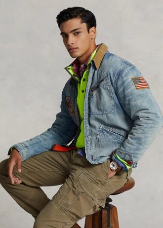 Erkek Ralph Lauren Denim Trucker Ceketlerini Yıkayın