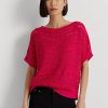 Fuchsia Kadın Ralph Lauren Pamuklu File Kısa Kollu Kazaklar Fuchsia Kadın Ralph Lauren Pamuklu File Kısa Kollu Kazaklar