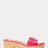 Fuchsia Kadın Ralph Lauren Roxanne Kabartmalı Deri Sandaletler Fuchsia Kadın Ralph Lauren Roxanne Kabartmalı Deri Sandaletler