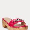Fuchsia Kadın Ralph Lauren Roxanne Kabartmalı Deri Sandaletler Fuchsia Kadın Ralph Lauren Roxanne Kabartmalı Deri Sandaletler