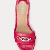 Fuchsia Kadın Ralph Lauren Roxanne Kabartmalı Deri Sandaletler Fuchsia Kadın Ralph Lauren Roxanne Kabartmalı Deri Sandaletler
