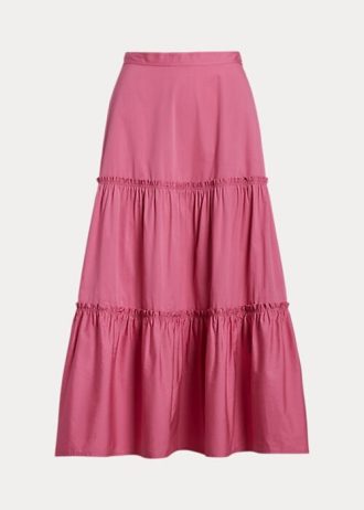 Fuşya Kadın Ralph Lauren Katmanlı A Kesim Pamuklu Etekler