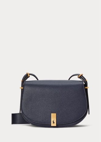 Gece Yarısı Lacivert Kadın Ralph Lauren Polo ID Deri Eyer Çantaları