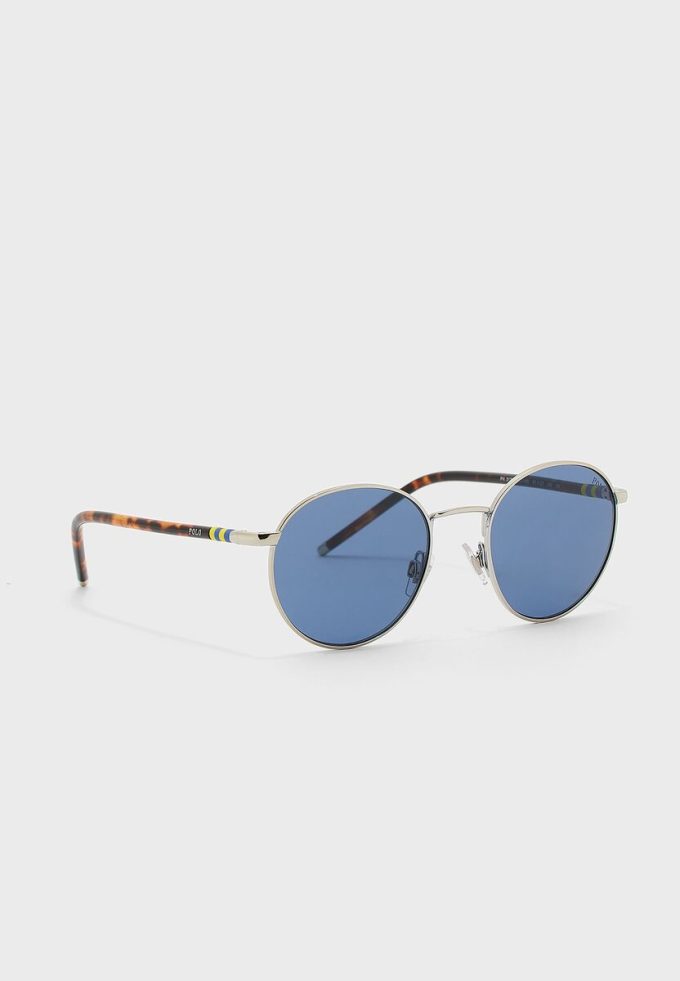 Gümüş Erkek Ralph Lauren 0PH3133 Yuvarlak Güneş Gözlüğü