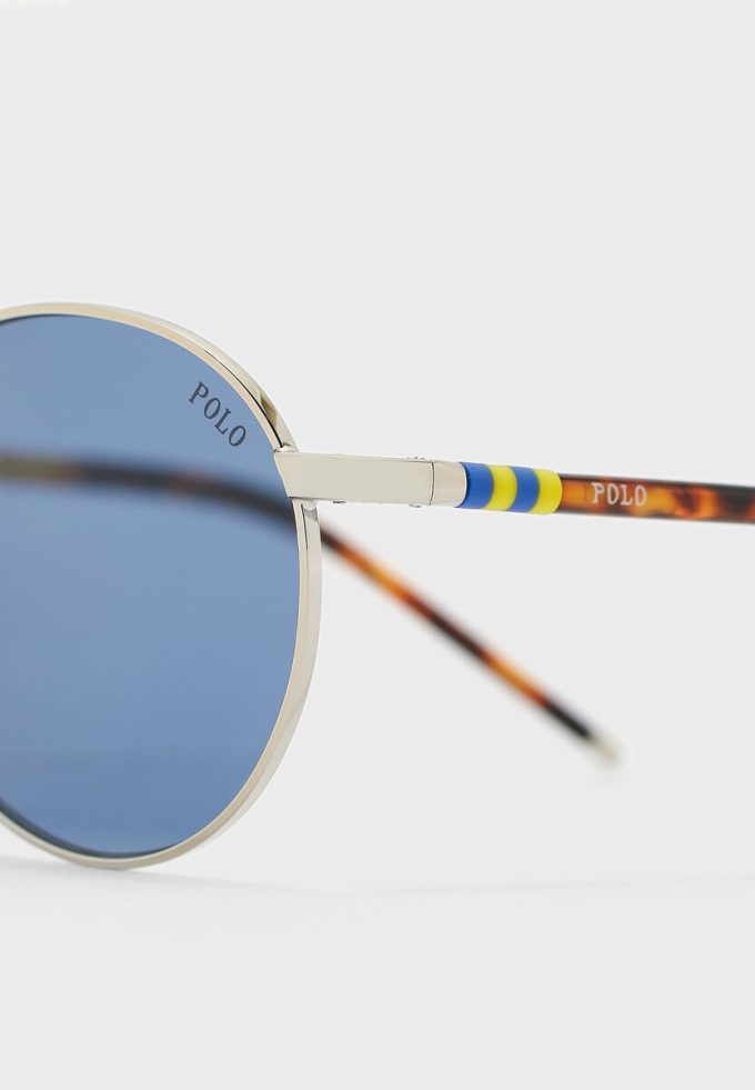 Gümüş Erkek Ralph Lauren 0PH3133 Yuvarlak Güneş Gözlüğü