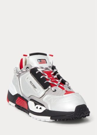 Gümüş / Kırmızı / Siyah Erkek Ralph Lauren PS200 Spor Ayakkabı