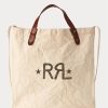 Greige Kadın Ralph Lauren Logolu Kanvas Pazar Tote Çantaları Greige Kadın Ralph Lauren Logolu Kanvas Pazar Tote Çantaları