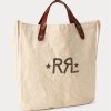 Greige Kadın Ralph Lauren Logolu Kanvas Pazar Tote Çantaları Greige Kadın Ralph Lauren Logolu Kanvas Pazar Tote Çantaları