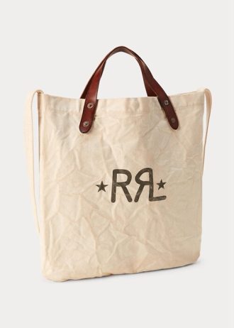 Greige Kadın Ralph Lauren Logolu Kanvas Pazar Tote Çantaları