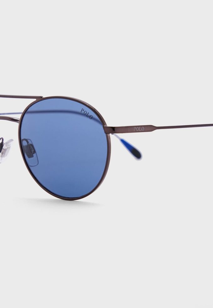 Gri Erkek Ralph Lauren 0Ph3136 Yuvarlak Güneş Gözlüğü