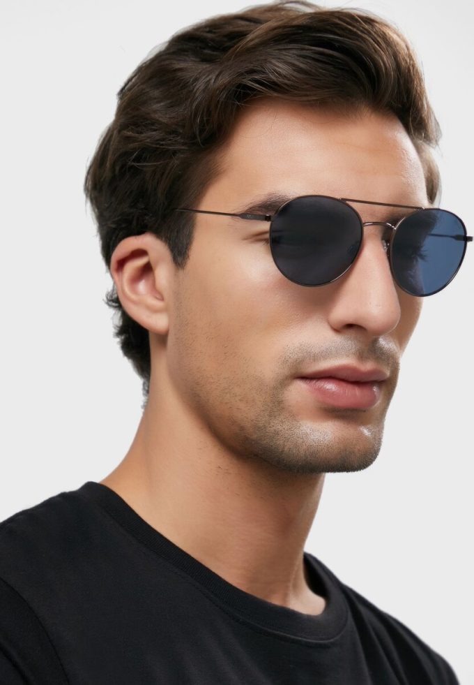 Gri Erkek Ralph Lauren 0Ph3136 Yuvarlak Güneş Gözlüğü