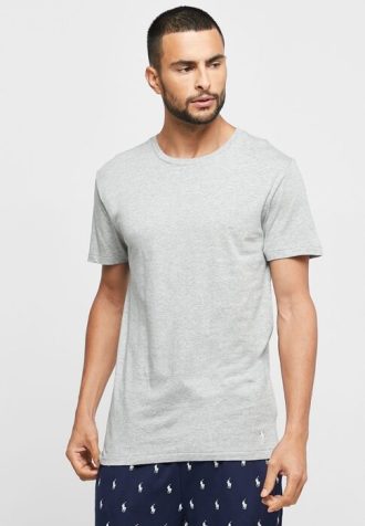 Gri Erkek Ralph Lauren 3’lü Paket Çeşitli Yuvarlak Yaka Tişörtler