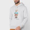 Gri Erkek Ralph Lauren Baskılı Kapüşonlu Üst