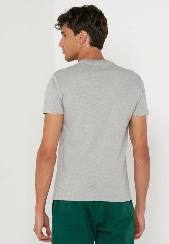 Gri Erkek Ralph Lauren Baskılı Yuvarlak Yaka Tişörtler