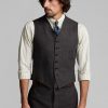 Gri Erkek Ralph Lauren Ekose İpek-Keten Yelek Blazer Gri Erkek Ralph Lauren Ekose İpek-Keten Yelek Blazer