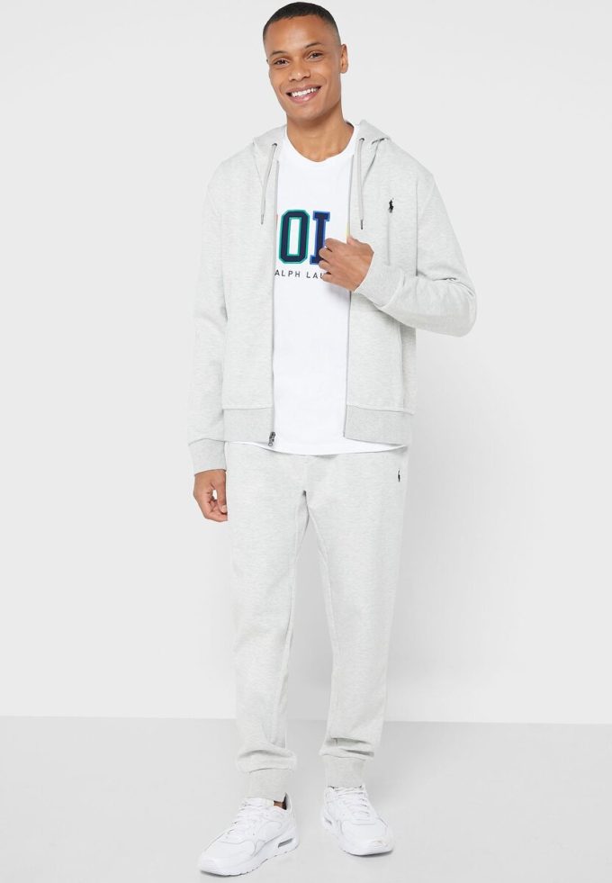 Gri Erkek Ralph Lauren Essential Kapüşonlu Üst
