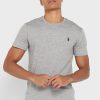 Gri Erkek Ralph Lauren Essential Yuvarlak Yaka Tişörtler