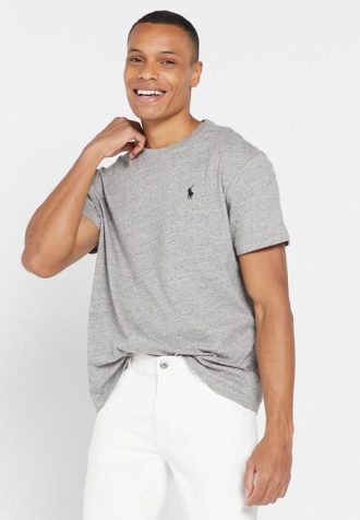 Gri Erkek Ralph Lauren Essential Yuvarlak Yaka Tişörtler