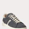 Gri Erkek Ralph Lauren Heritage Court II Flanel Spor Ayakkabı Gri Erkek Ralph Lauren Heritage Court II Flanel Spor Ayakkabı