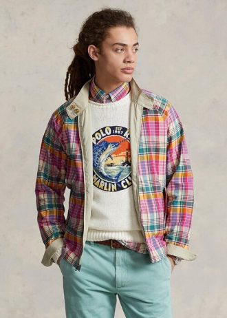 Gri Erkek Ralph Lauren Çift Taraflı Madras-Twill Ceketler