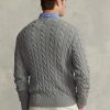 Gri Erkek Ralph Lauren Kablo Örgülü Pamuklu Kazak Gri Erkek Ralph Lauren Kablo Örgülü Pamuklu Kazak