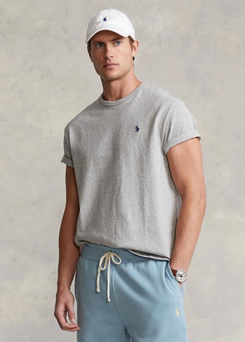 Gri Erkek Ralph Lauren Klasik Kesim Ağır Sıklet Jersey Tişörtleri Gri Erkek Ralph Lauren Klasik Kesim Ağır Sıklet Jersey Tişörtleri