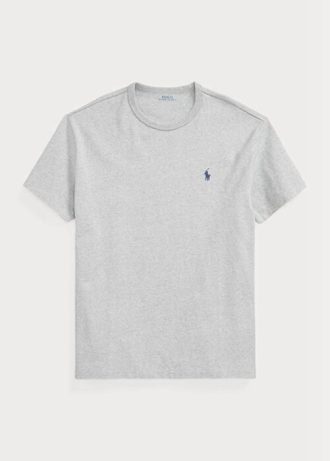 Gri Erkek Ralph Lauren Klasik Kesim Ağır Sıklet Jersey Tişörtleri
