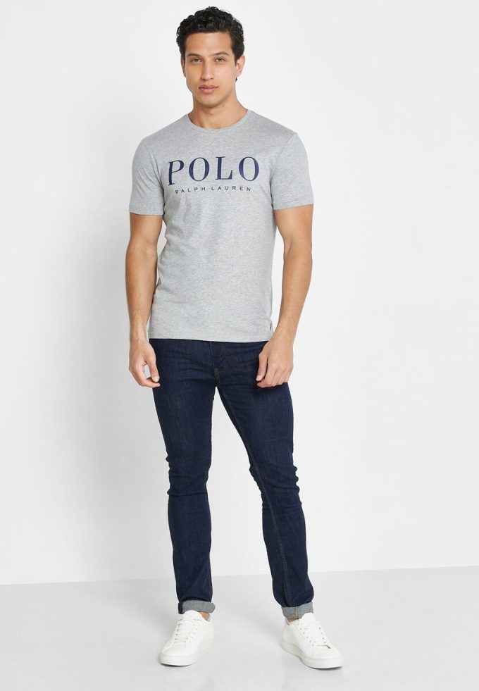 Gri Erkek Ralph Lauren Logolu Yuvarlak Yaka Tişörtler Gri Erkek Ralph Lauren Logolu Yuvarlak Yaka Tişörtler