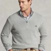 Gri Erkek Ralph Lauren Pamuklu Çeyrek Fermuarlı Kazak Gri Erkek Ralph Lauren Pamuklu Çeyrek Fermuarlı Kazak