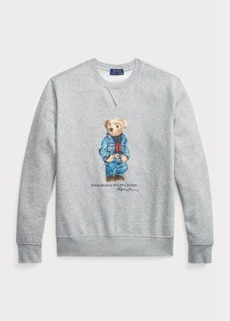 Gri Erkek Ralph Lauren Polo Ayı Polar Sweatshirt
