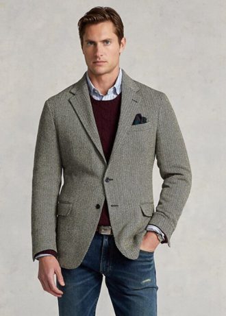 Gri Erkek Ralph Lauren Polo Yumuşak Balıksırtı Spor Blazer Gri Erkek Ralph Lauren Polo Yumuşak Balıksırtı Spor Blazer