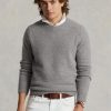 Gri Erkek Ralph Lauren Süet Yamalı Yün Yuvarlak Yaka Kazak Gri Erkek Ralph Lauren Süet Yamalı Yün Yuvarlak Yaka Kazak