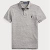 Gri Erkek Ralph Lauren Slim Fit File Polo Tişörtler Gri Erkek Ralph Lauren Slim Fit File Polo Tişörtler