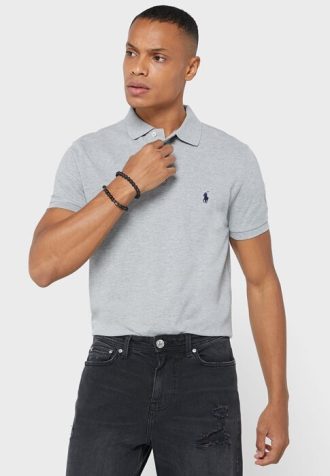 Gri Erkek Ralph Lauren Temel Polo Tişörtleri