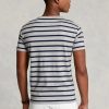 Gri Erkek Ralph Lauren Özel İnce Çizgili Yumuşak Pamuklu Tişörtler Gri Erkek Ralph Lauren Özel İnce Çizgili Yumuşak Pamuklu Tişörtler