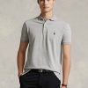 Gri Erkek Ralph Lauren Özel Slim Fit Esnek File Polo Tişörtler Gri Erkek Ralph Lauren Özel Slim Fit Esnek File Polo Tişörtler