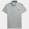 Gri Erkek Ralph Lauren Özel Slim Fit Esnek File Polo Tişörtler Gri Erkek Ralph Lauren Özel Slim Fit Esnek File Polo Tişörtler