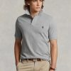 Gri Erkek Ralph Lauren Özel Slim Fit File Polo Tişörtler Gri Erkek Ralph Lauren Özel Slim Fit File Polo Tişörtler