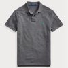 Gri Erkek Ralph Lauren Özel Slim Fit File Polo Tişörtler Gri Erkek Ralph Lauren Özel Slim Fit File Polo Tişörtler