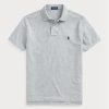 Gri Erkek Ralph Lauren Özel Slim Fit File Polo Tişörtler Gri Erkek Ralph Lauren Özel Slim Fit File Polo Tişörtler