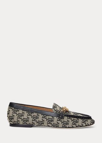 Gri Kadın Ralph Lauren Averi II Monogram Jakarlı Loafer’lar Gri Kadın Ralph Lauren Averi II Monogram Jakarlı Loafer’lar