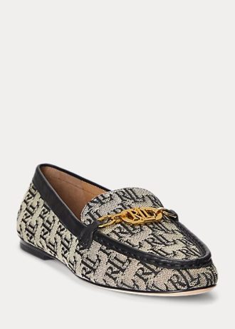 Gri Kadın Ralph Lauren Averi II Monogram Jakarlı Loafer’lar Gri Kadın Ralph Lauren Averi II Monogram Jakarlı Loafer’lar