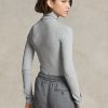 Gri Kadın Ralph Lauren Esnek Kaburga Yaka Tişörtler Gri Kadın Ralph Lauren Esnek Kaburga Yaka Tişörtler