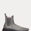 Gri Kadın Ralph Lauren Slip-On Süet Çorap Spor Ayakkabı Gri Kadın Ralph Lauren Slip-On Süet Çorap Spor Ayakkabı