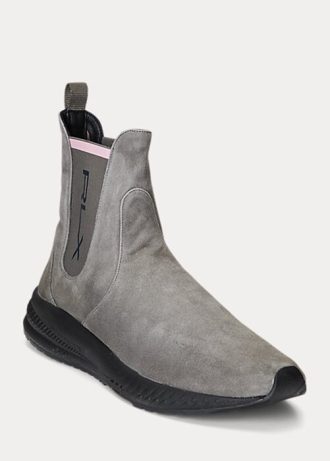 Gri Kadın Ralph Lauren Slip-On Süet Çorap Spor Ayakkabı