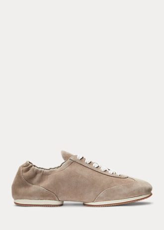 Gri Kadın Ralph Lauren The Suede Pony Ballerina Spor Ayakkabıları