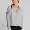 Gri Kadın Ralph Lauren V Yakalı Sweatshirt