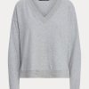 Gri Kadın Ralph Lauren V Yakalı Sweatshirt