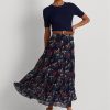 Çiçek Kadın Ralph Lauren Çiçekli Buruşuk Georgette Etekler Çiçek Kadın Ralph Lauren Çiçekli Buruşuk Georgette Etekler