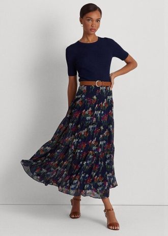 Çiçek Kadın Ralph Lauren Çiçekli Buruşuk Georgette Etekler